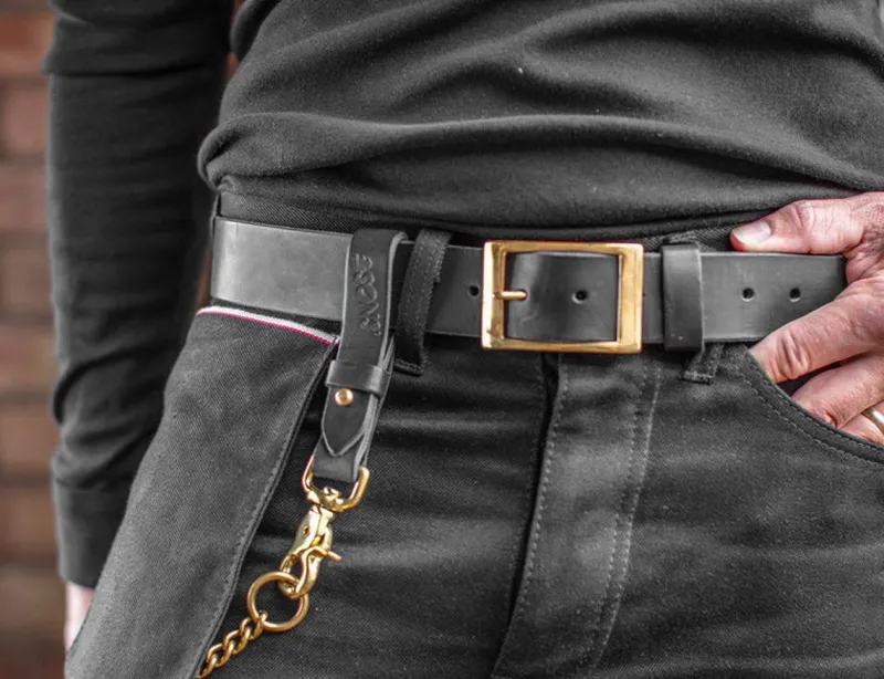 &SONS Black Leather Belt Online
