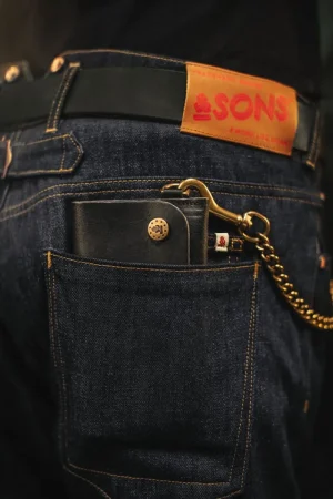 &SONS Black Leather Wallet Fashion