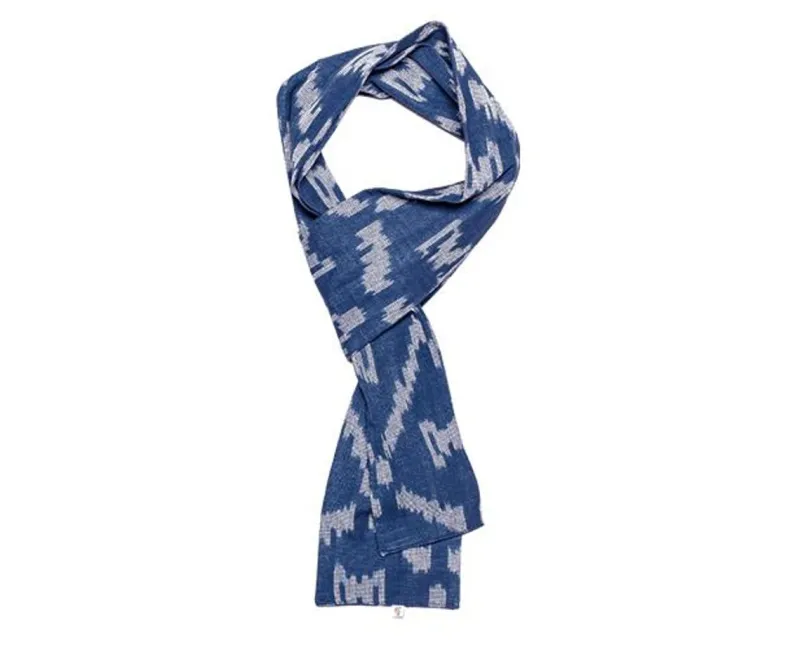 &SONS Blue Ikat Scarf Sale