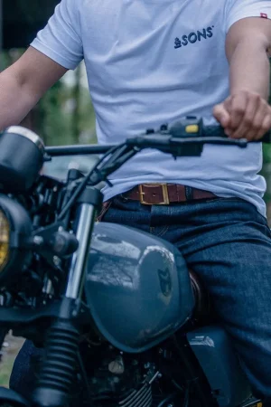 &SONS Brown Leather Belt Flash Sale