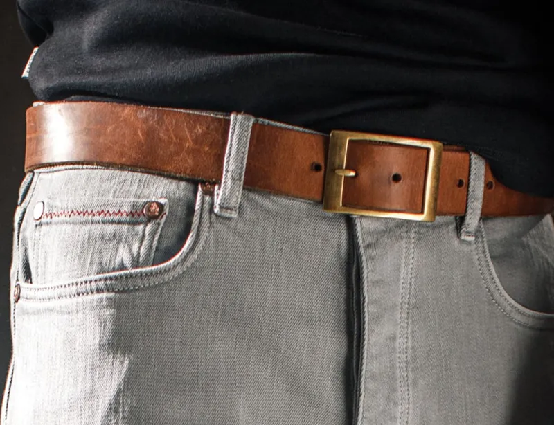 &SONS Brown Leather Belt Flash Sale
