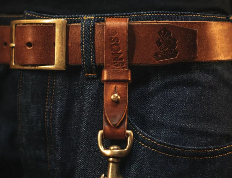 &SONS Brown Leather Key Fob Cheap