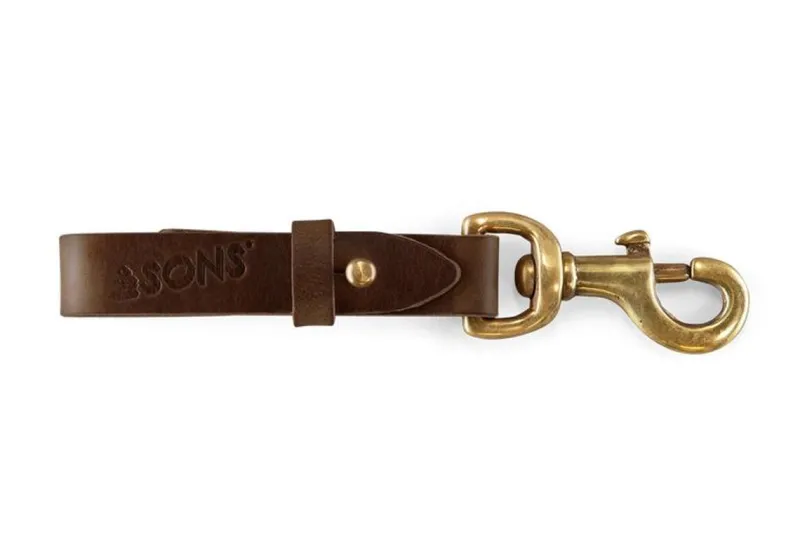 &SONS Brown Leather Key Fob Cheap