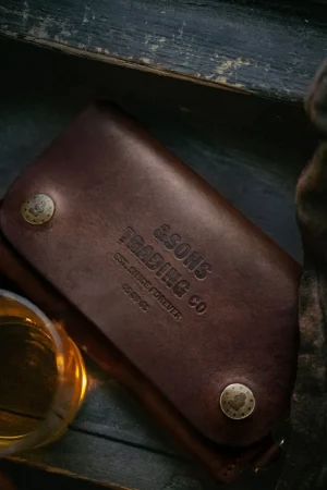 &SONS Brown Leather Wallet Discount