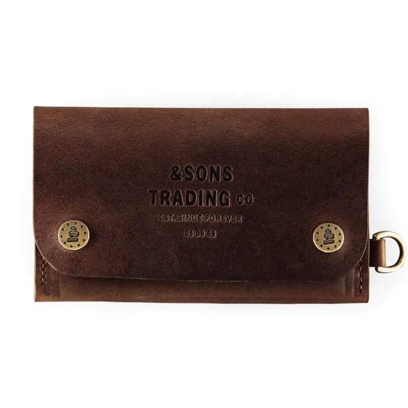 &SONS Brown Leather Wallet Discount