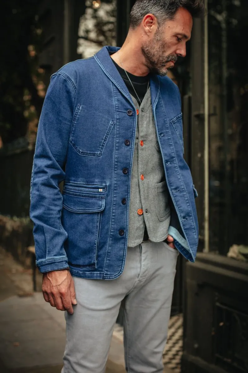 &SONS Crafter Indigo Wash Chore Jacket Online