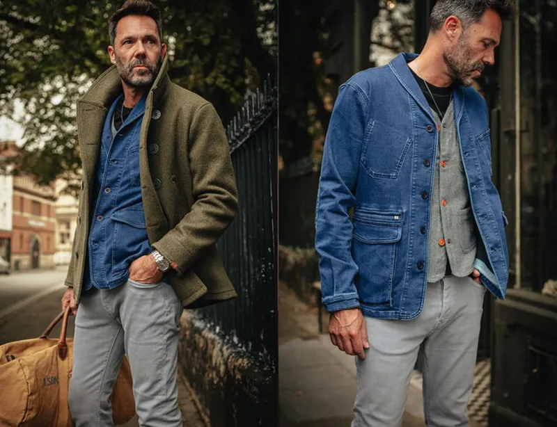 &SONS Crafter Indigo Wash Chore Jacket Online