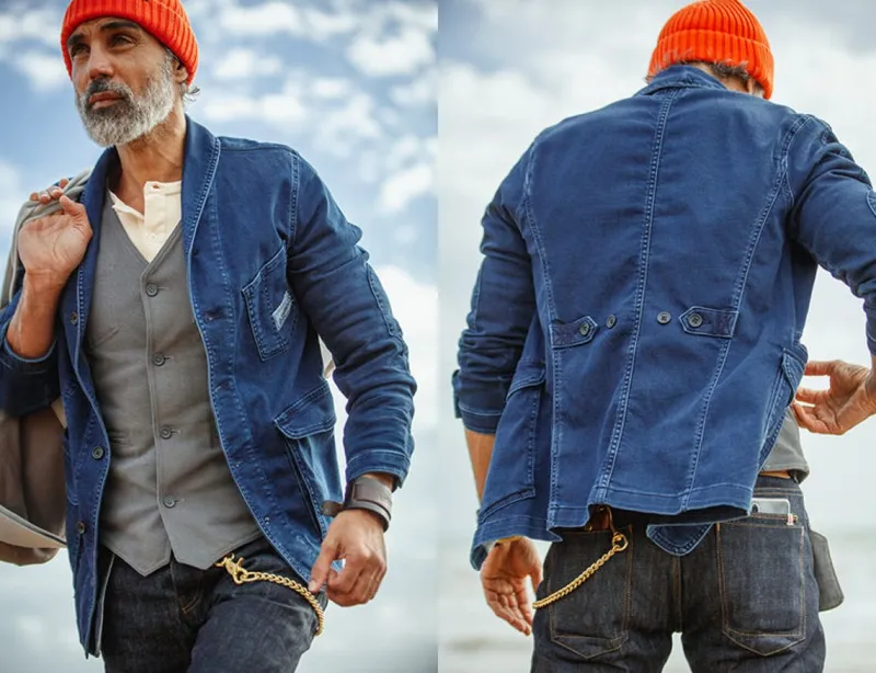 &SONS Crafter Indigo Wash Chore Jacket Online