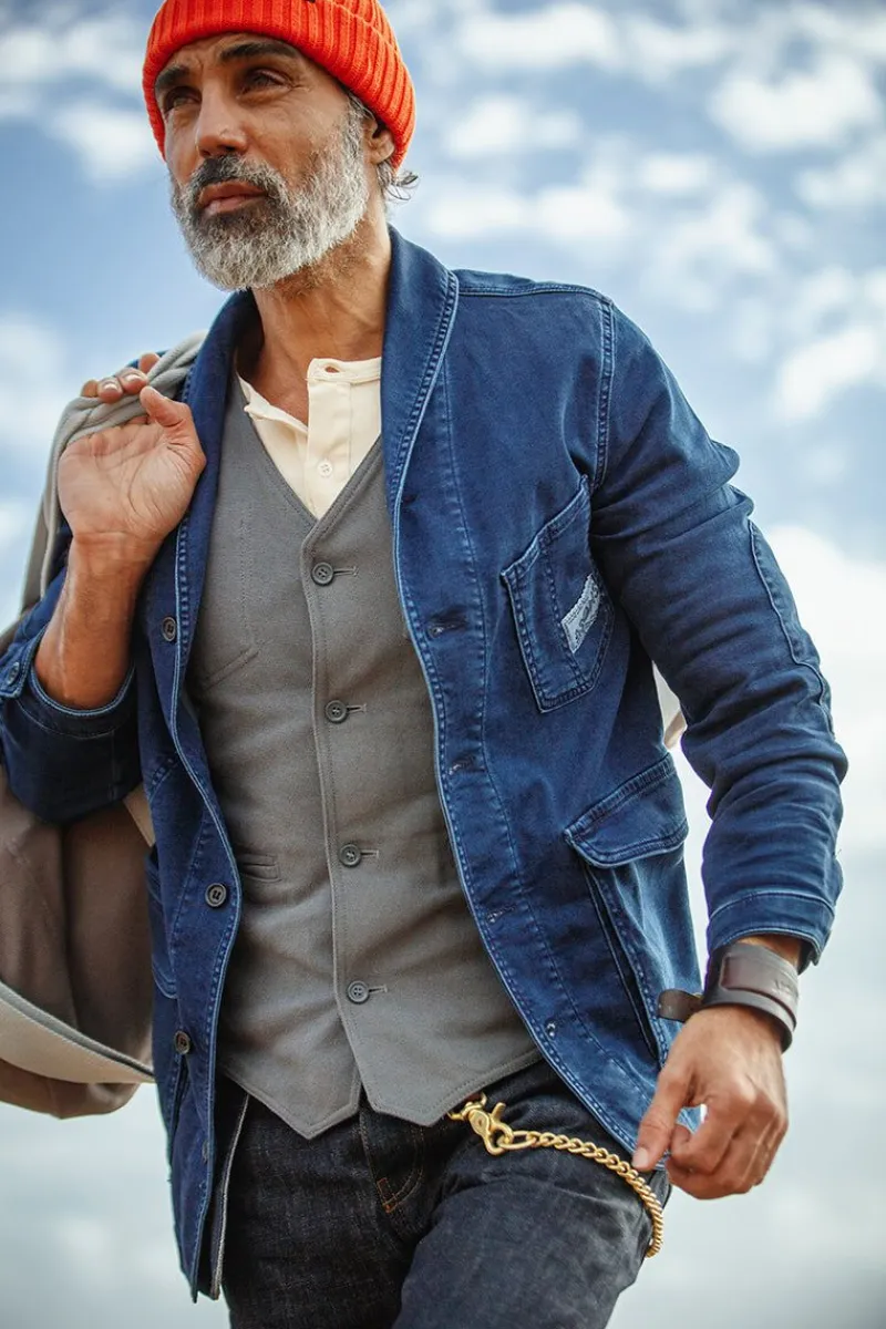 &SONS Crafter Indigo Wash Chore Jacket Online