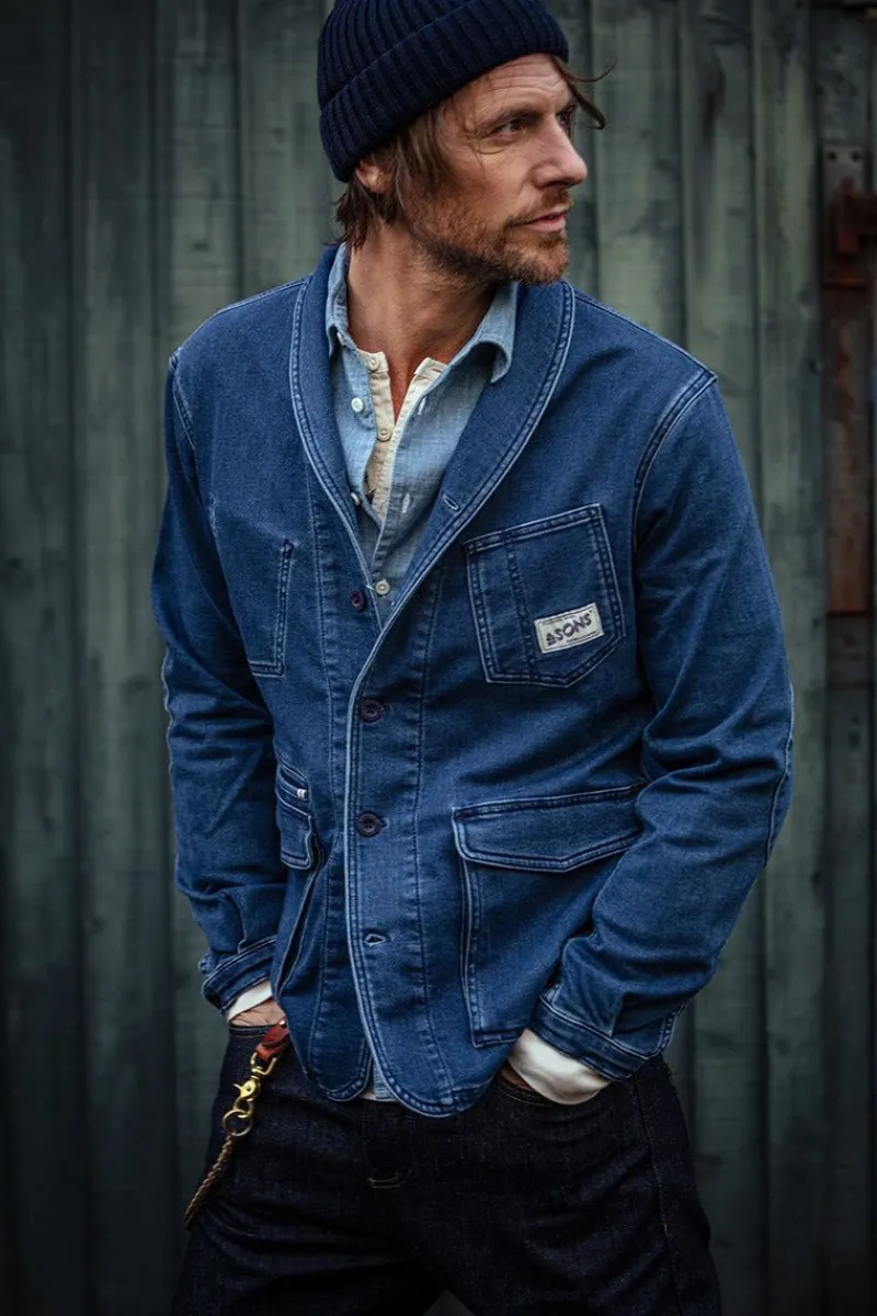 &SONS Crafter Indigo Wash Chore Jacket Online