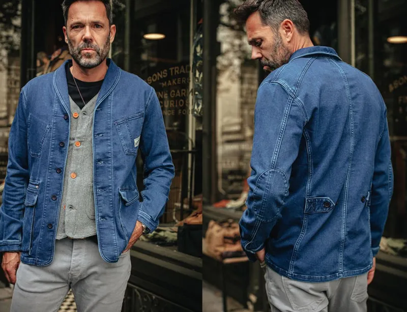 &SONS Crafter Indigo Wash Chore Jacket Online