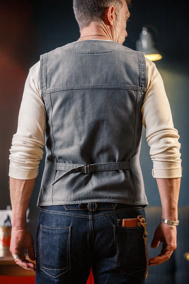 &SONS Grey Lincoln Waistcoat / Vest Best Sale