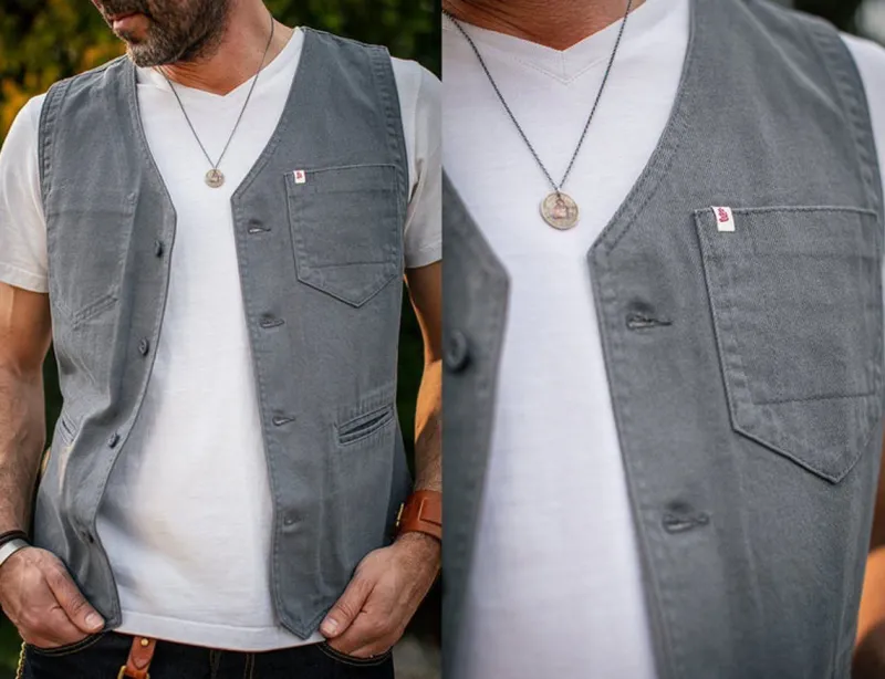 &SONS Grey Lincoln Waistcoat / Vest Best Sale