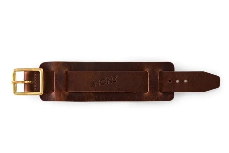 &SONS Leather Watch / Wrist Cuff Brown Cheap