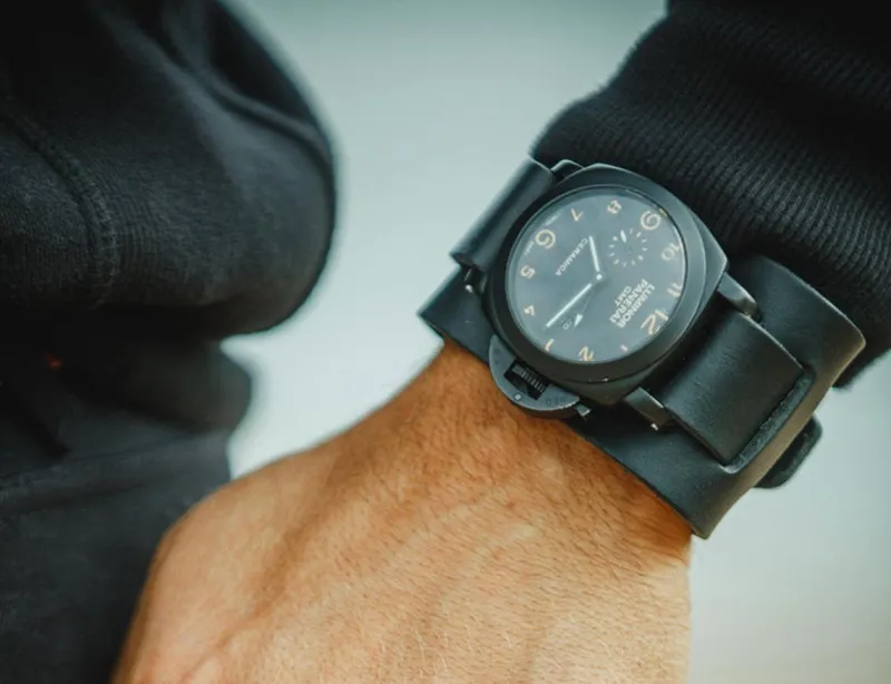 &SONS Leather Watch / Wrist Cuff Black Hot