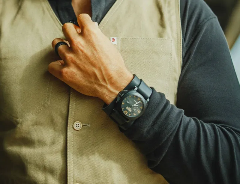 &SONS Leather Watch / Wrist Cuff Black Hot