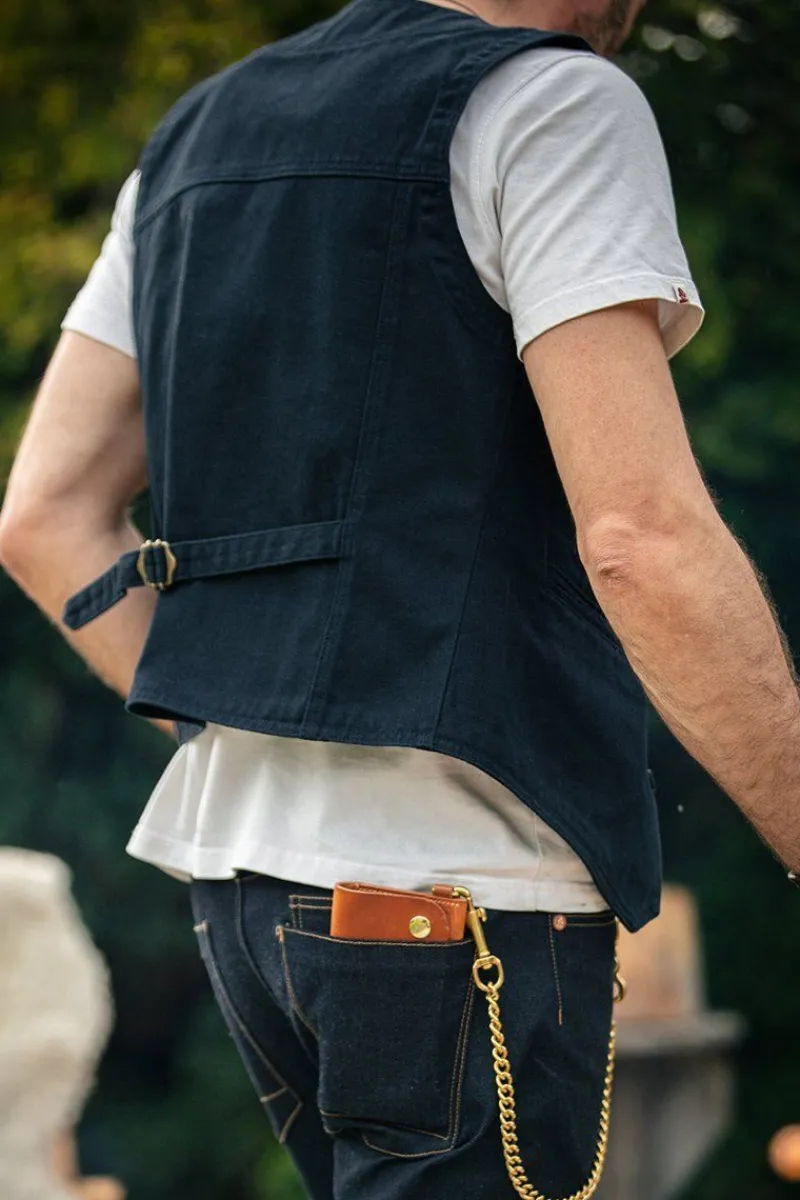 &SONS Navy Lincoln Waistcoat / Vest Flash Sale