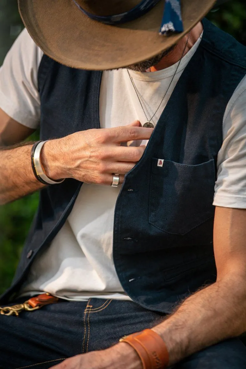 &SONS Navy Lincoln Waistcoat / Vest Flash Sale
