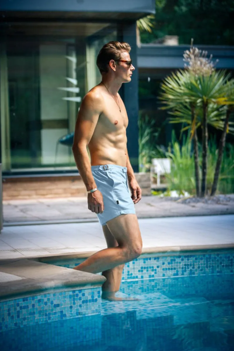 &SONS Newman Swim Shorts Sky Blue New