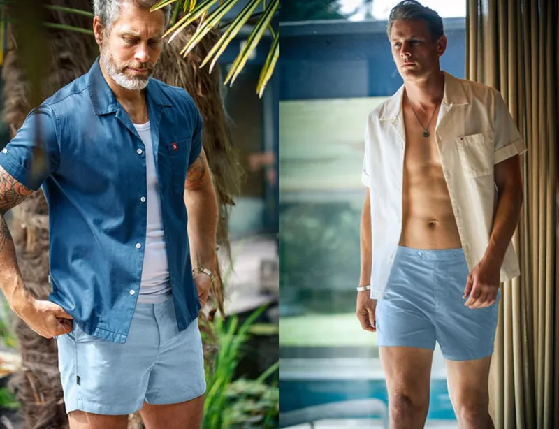 &SONS Newman Swim Shorts Sky Blue New