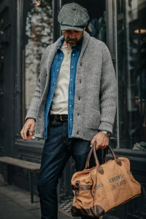 &SONS Pioneer British Wool Cardigan Grey Fashion