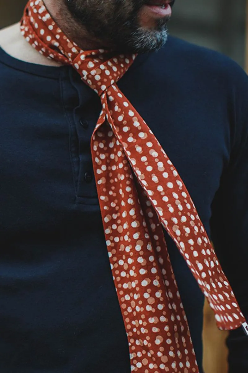 &SONS Rust Dot Japanese Scarf Fashion