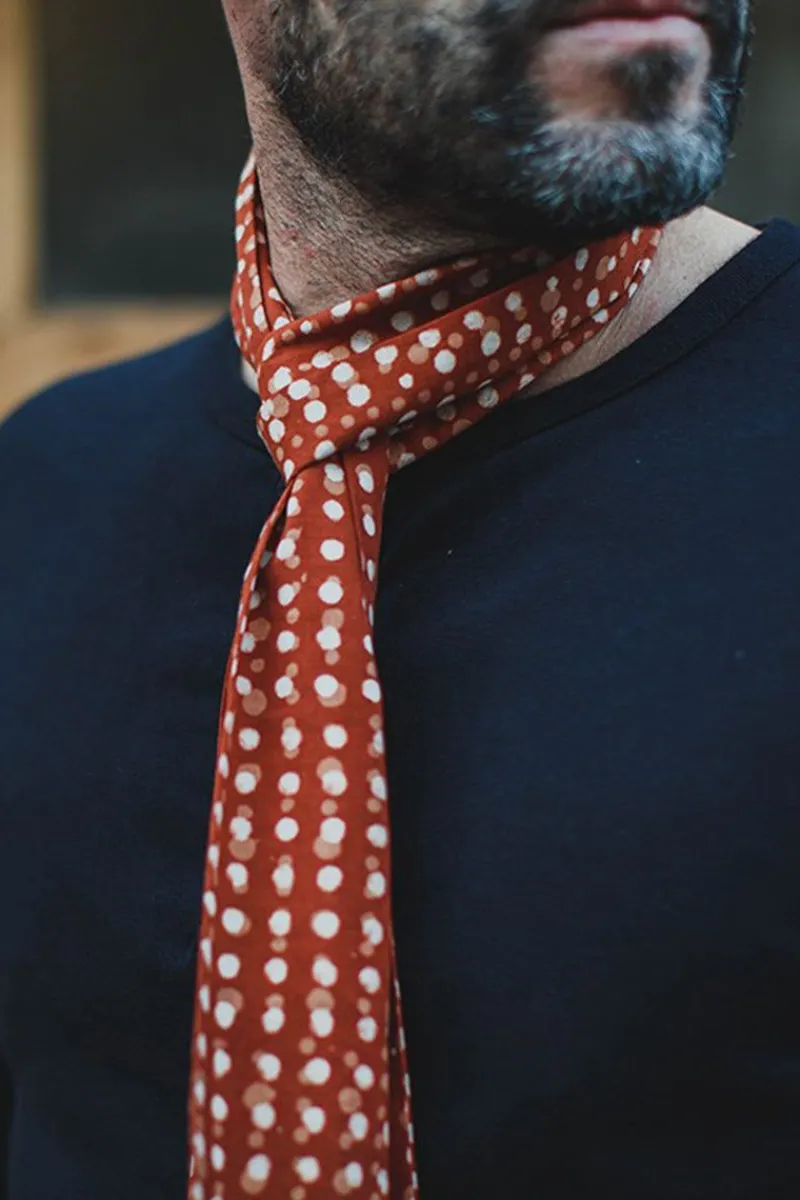 &SONS Rust Dot Japanese Scarf Fashion