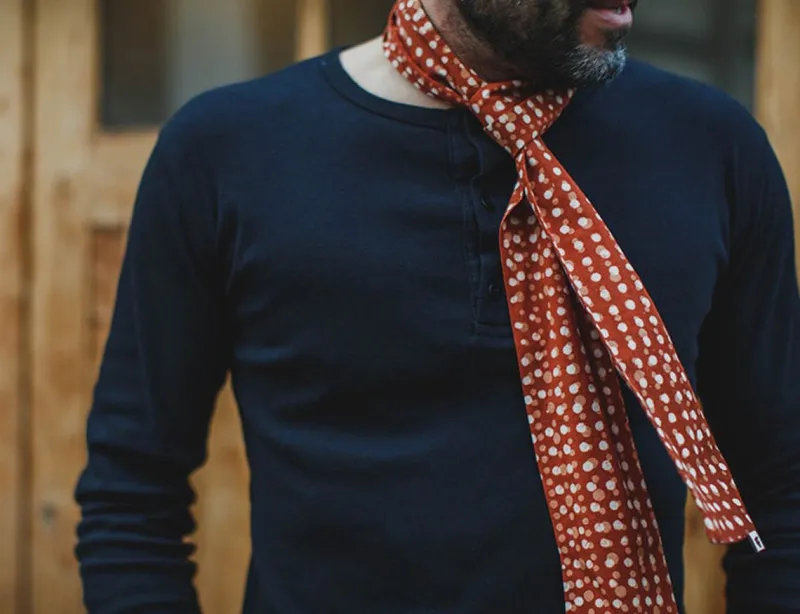 &SONS Rust Dot Japanese Scarf Fashion