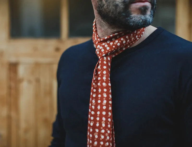 &SONS Rust Dot Japanese Scarf Fashion