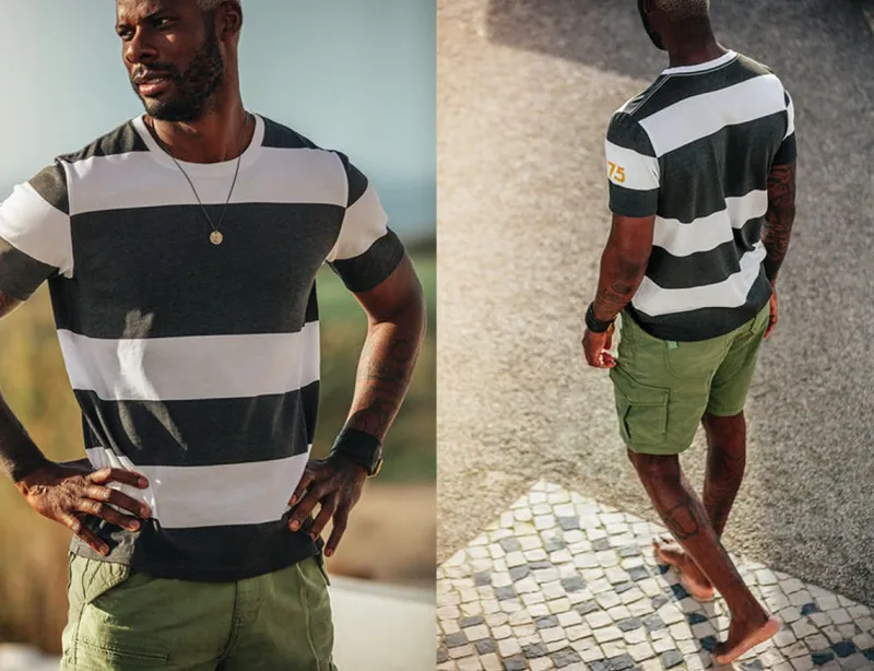 &SONS 75 T-Shirt Black Stripe Sale