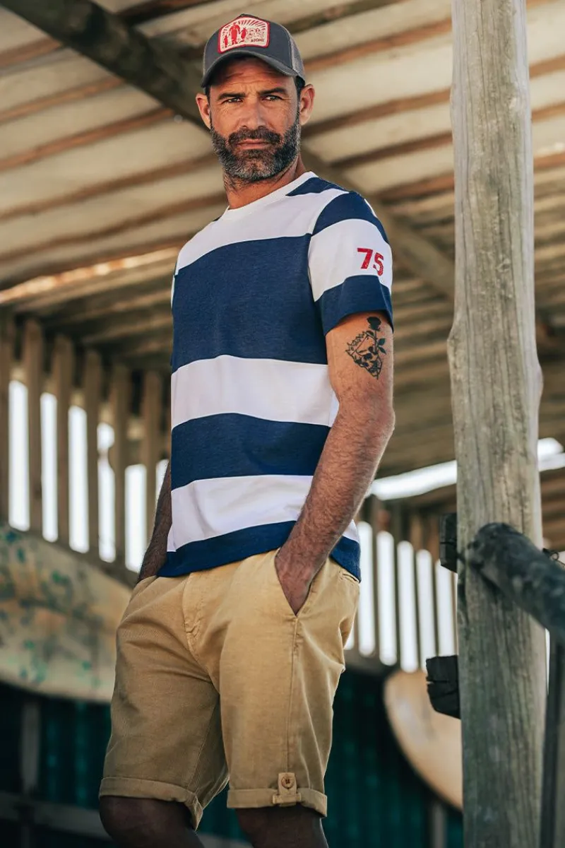&SONS 75 T-Shirt Indigo Stripe Shop