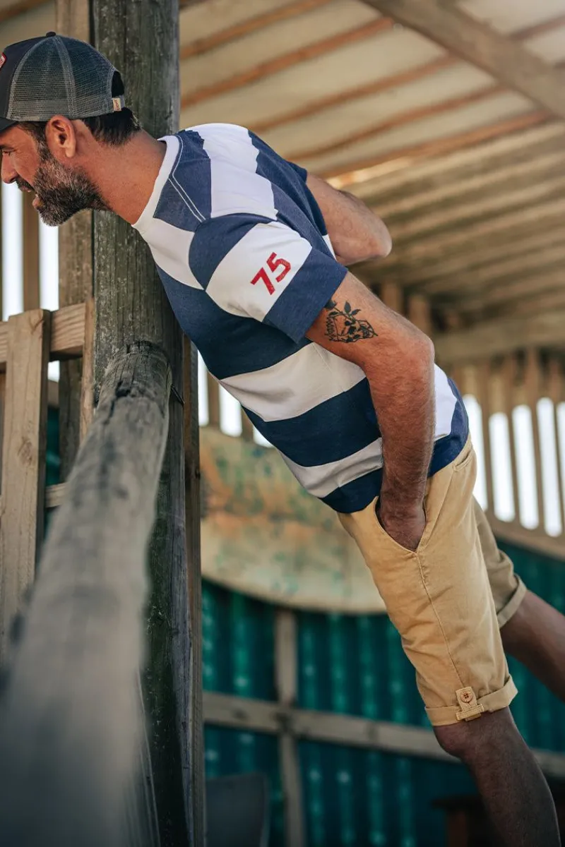 &SONS 75 T-Shirt Indigo Stripe Shop