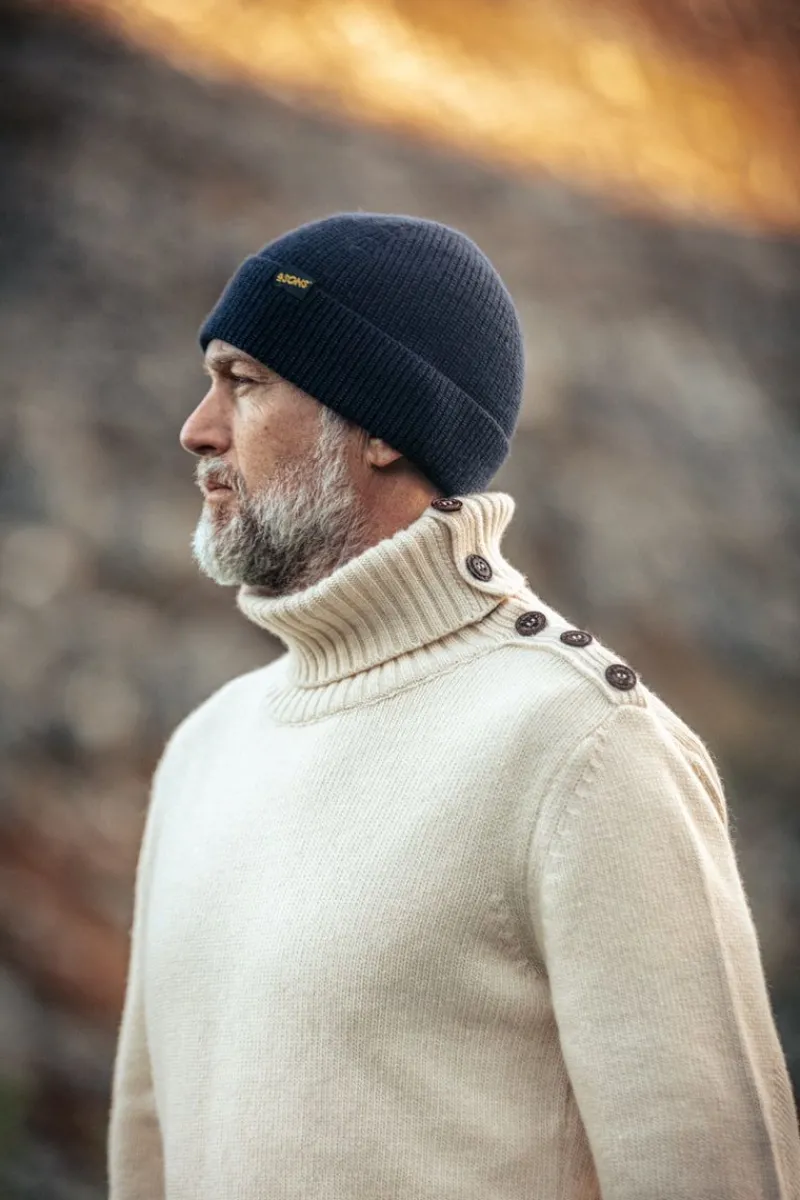 &SONS Ahab Submariner Rollneck Jumper Ecru Cheap