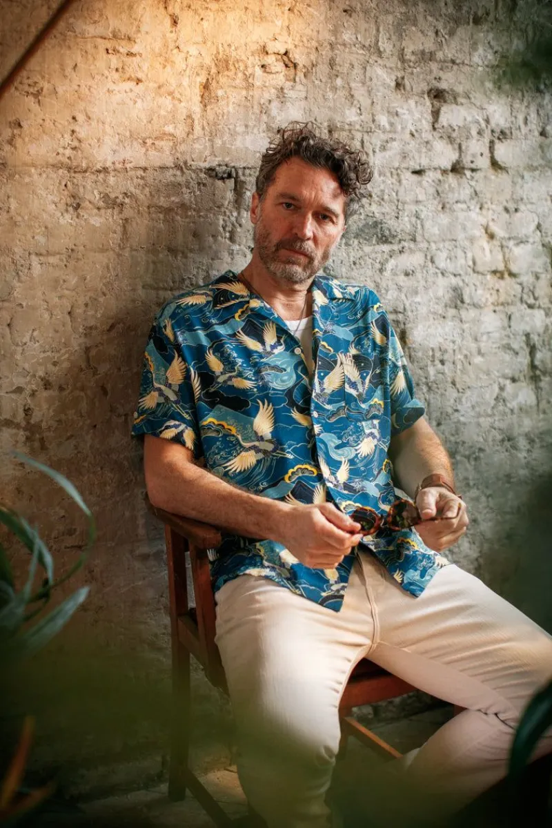 &SONS Aloha Crane Club Shirt Blue Fashion