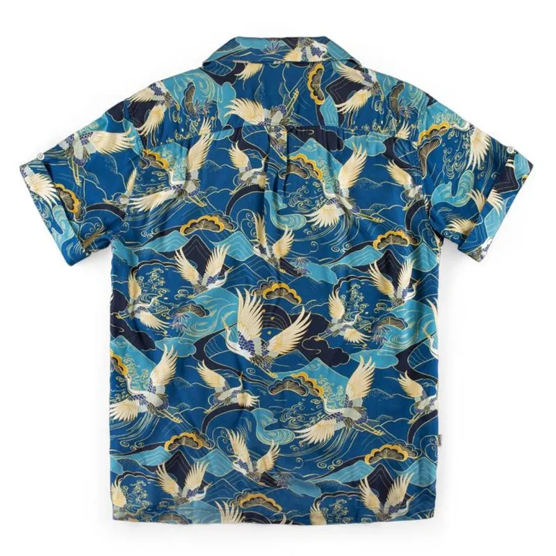 &SONS Aloha Crane Club Shirt Blue Fashion