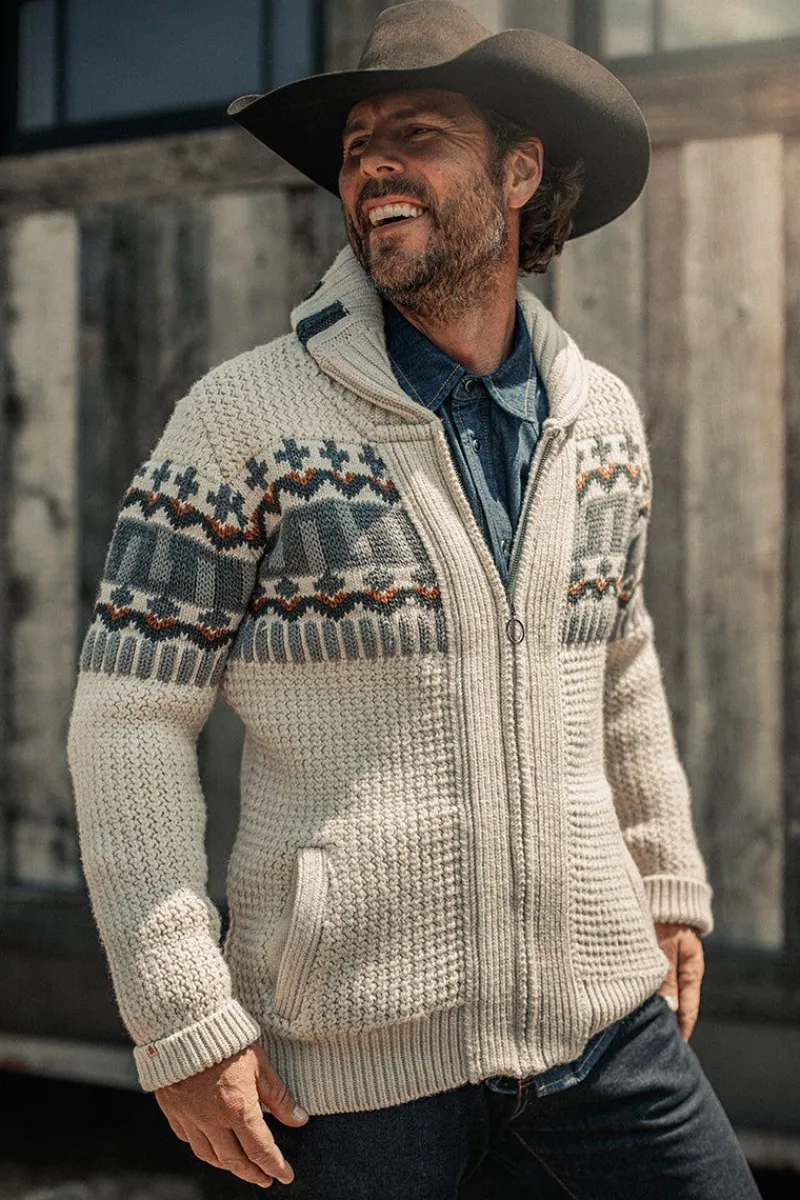 &SONS Alpine Cardigan Ecru Clearance