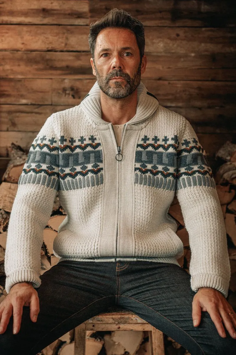&SONS Alpine Cardigan Ecru Clearance