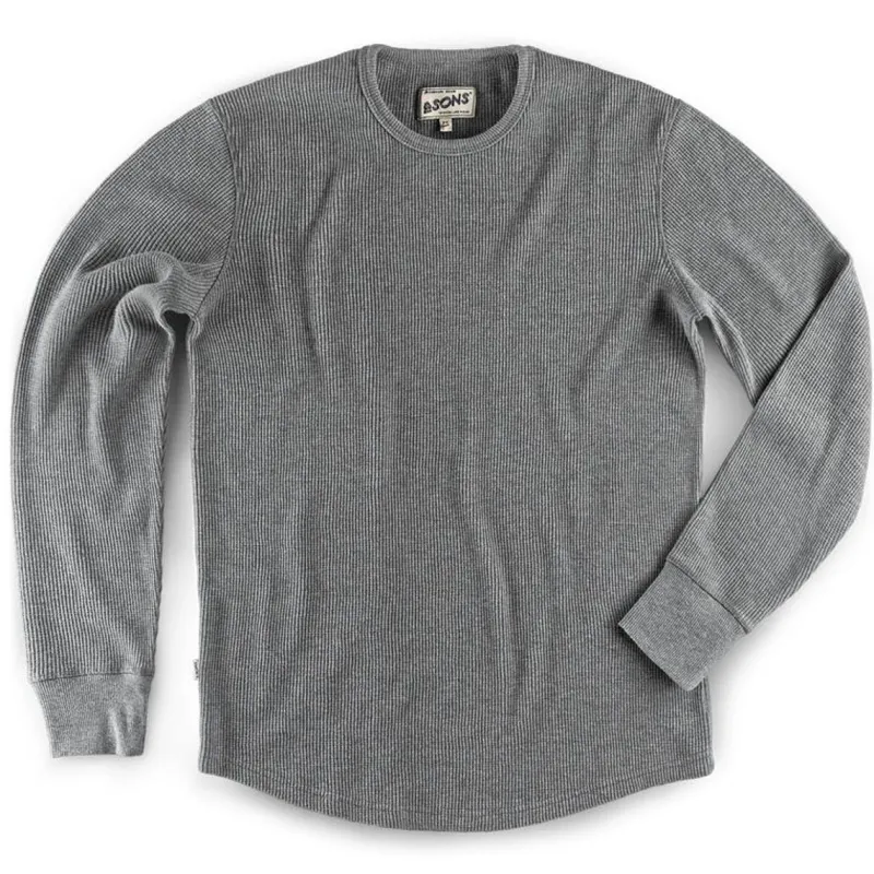 &SONS Base Waffle Crew Neck Grey Marl Best Sale