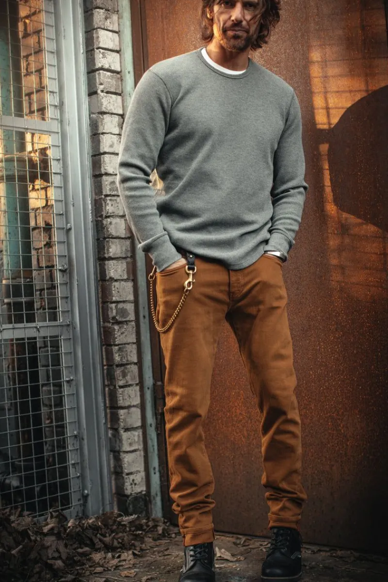 &SONS Base Waffle Crew Neck Grey Marl Best Sale