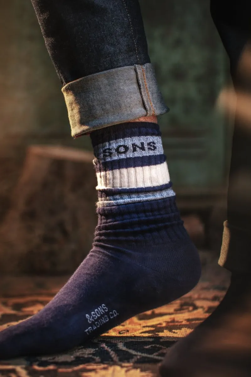 &SONS Baseline Socks Navy Outlet