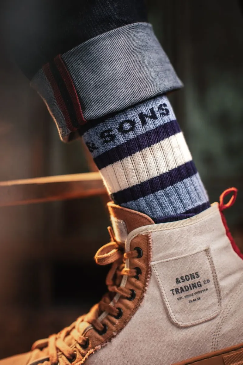 &SONS Baseline Socks Navy Outlet