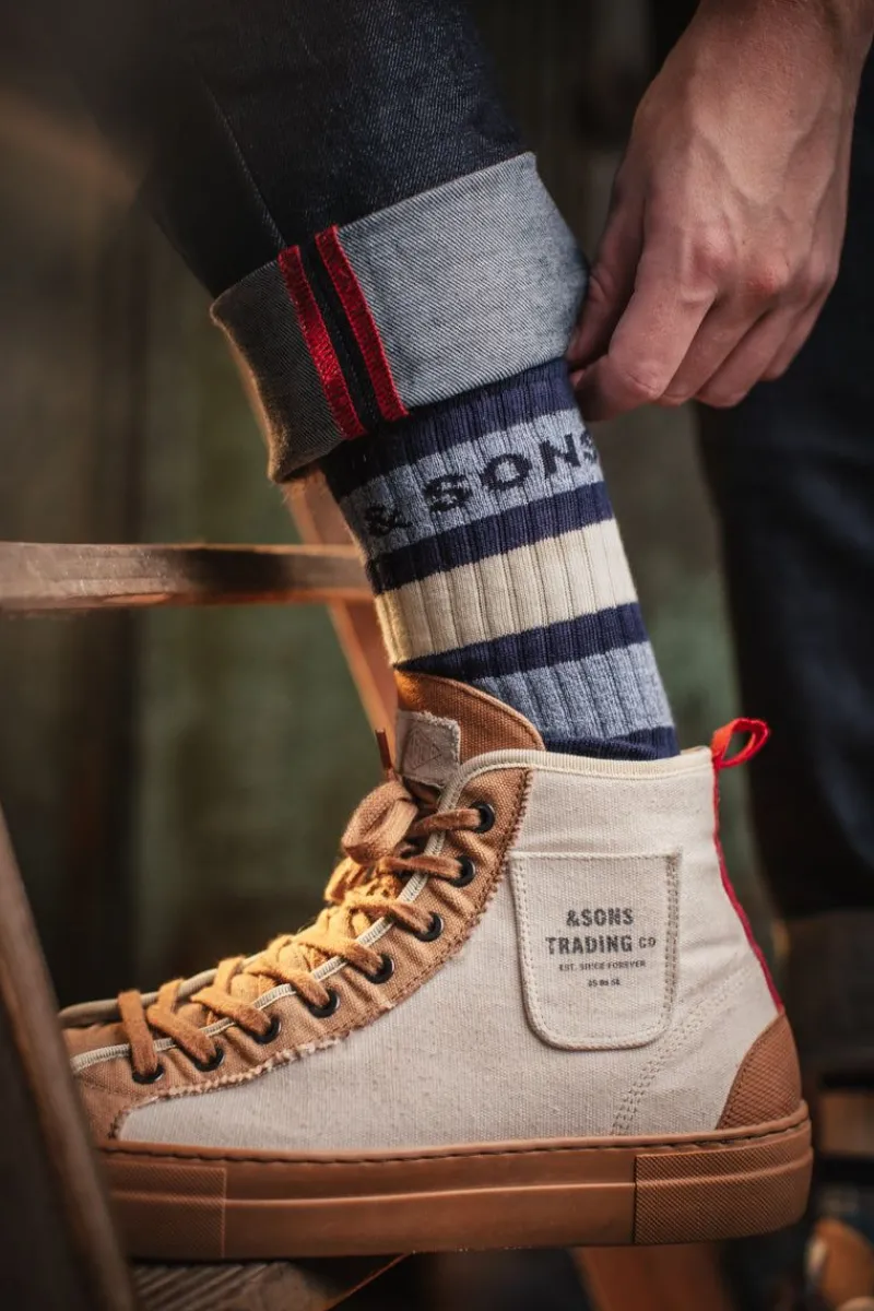 &SONS Baseline Socks Navy Outlet