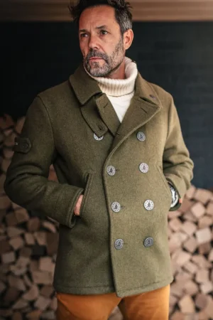 &SONS Boardwalk Peacoat Army Green Cheap