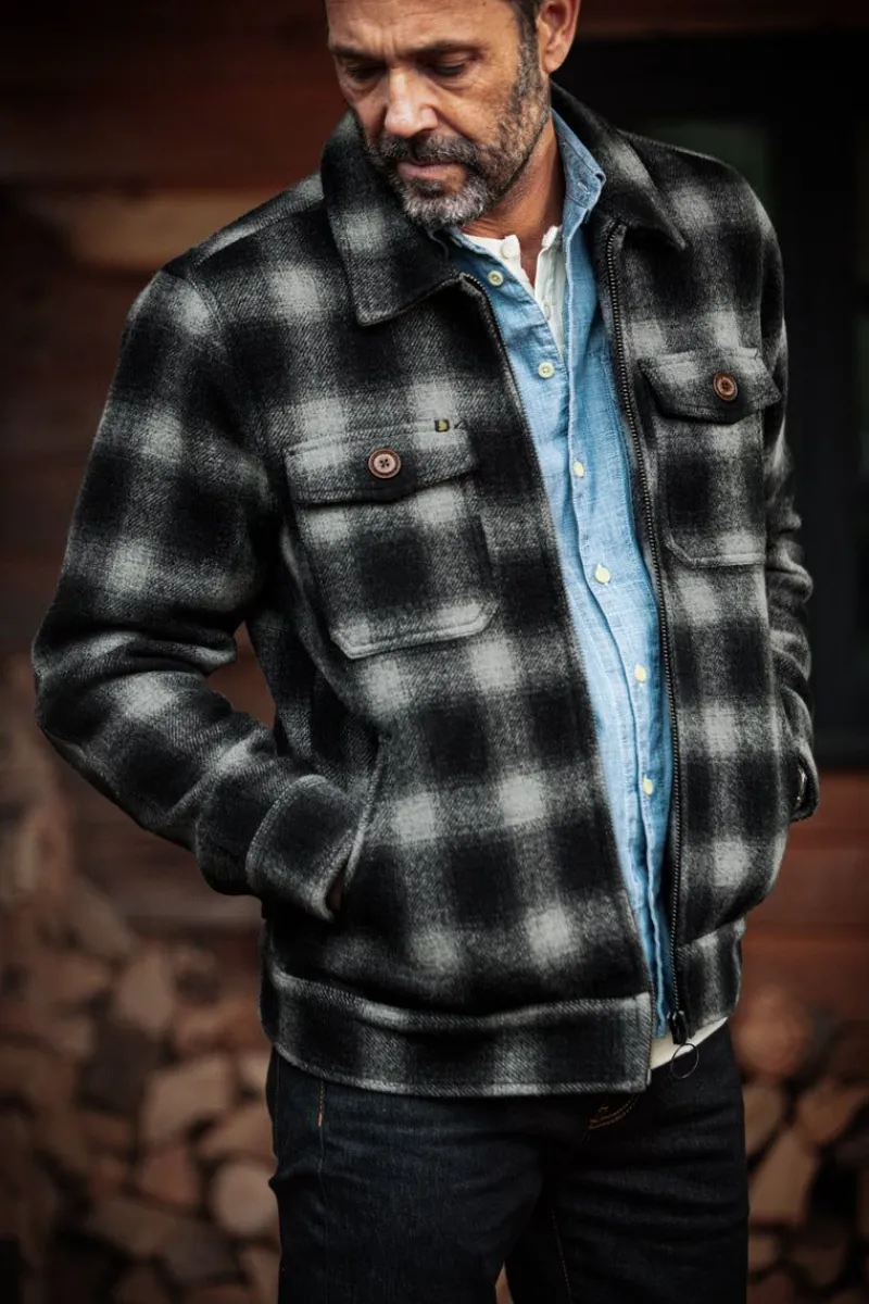 &SONS Cab Coat Grey Check New