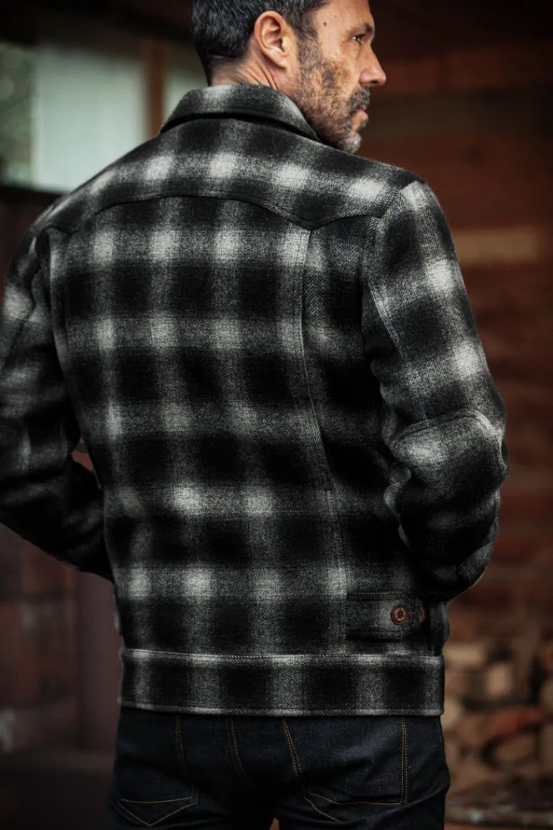 &SONS Cab Coat Grey Check New