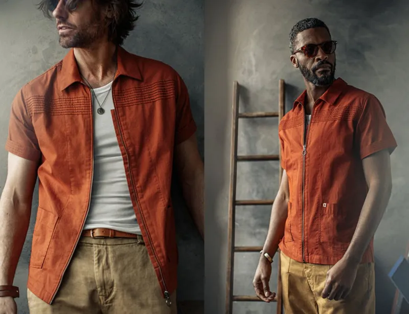 &SONS Cabana Shirt Burnt Orange Store