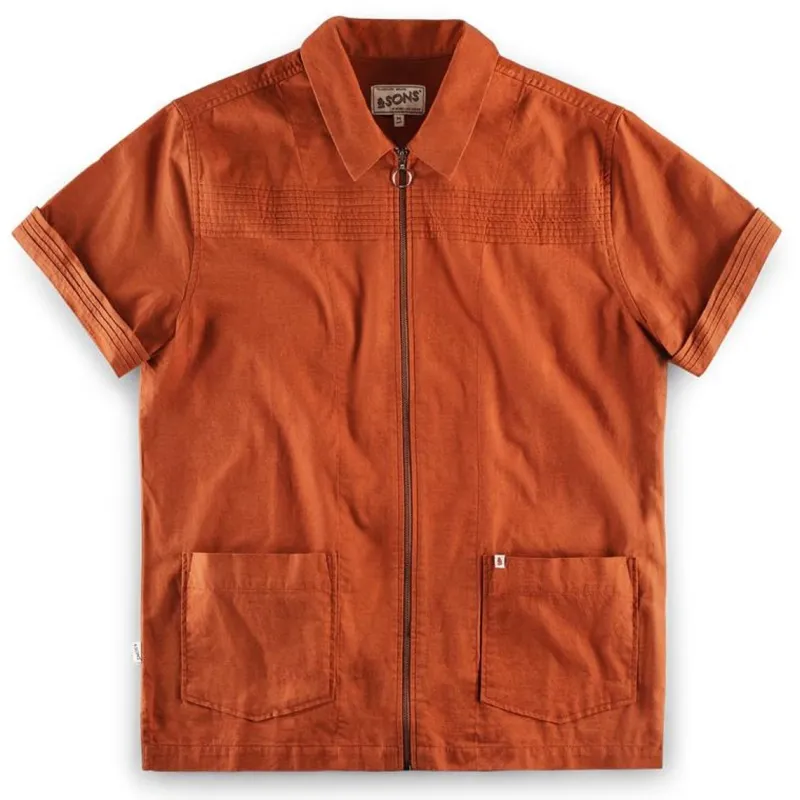 &SONS Cabana Shirt Burnt Orange Store