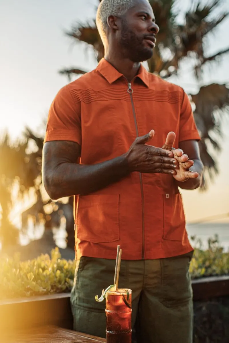 &SONS Cabana Shirt Burnt Orange Store