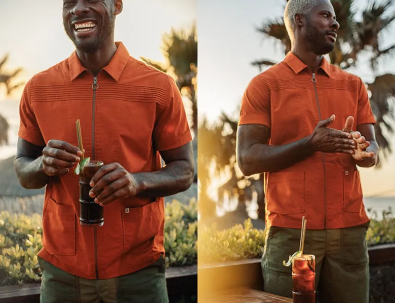 &SONS Cabana Shirt Burnt Orange Store