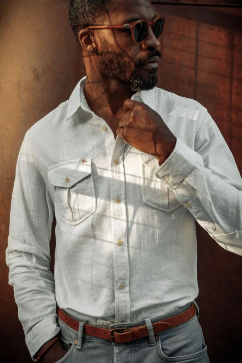 &SONS Coast Long Sleeve Shirt Off-White Discount